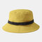 Automatic Buckle Collapsible Basin Hat Yellow Breathable Fisherman's Hat - Yellow