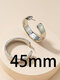 Trendy Simple Wide Geometric C-shaped Alloy Hoop Earrings - Silver 4.5 cm / 1.77 in