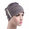 Women Vintage Beanie Hat Windproof Sunscreen Breathable Bonnet Cap Clothing Accessories - Grey