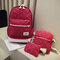 3PCS Canvas Backpack Set Casual Large Capacity School Bag - Red