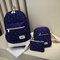3PCS Canvas Backpack Set Casual Large Capacity School Bag - Royal Blue