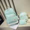 3PCS Canvas Backpack Set Casual Large Capacity School Bag - Light Blue