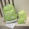 3PCS Canvas Backpack Set Casual Large Capacity School Bag - Green