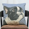 Cartoon French Bulldog Cotton Linen Pillowcase Square Living Room Sofa Decoration Cushion Cover - F