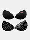 Women Sexy Breathable Front Closure Strapless Silicone Sticky Bra - Black