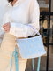 Women Travel Straw Daisy Handbag Crossbody Bag - Blue