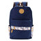 National Women Floral Print Canvas Backpack - Navy