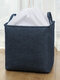 1PC Cotton Linen High Capacity Drawstring Clothes Quilts Storage Bag Folding Organizer Bags - Navy