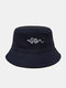 Unisex Cotton Snake Pattern Print Simple Versatile Sunscreen Bucket Hat - Navy