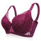 Plus Size Sexy Push Up Minimizer Lace Busty Bras - Wine Red
