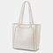 Women 3Pcs Multi-pocket Large Capacity 13.3 Inch Laptop Key Solid Tote Shoulder Bag with Purse Organizer Insert - White
