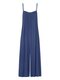 Solid Color Strap Wide Leg Plus Size Loose Jumpsuit for Women - Blue