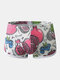 Mens Funny Fruit Print Boxer Briefs Mesh Breathable U Convex Underwear - Rose