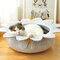Flower Bowl-Form-Haustier-Katzen-Filz-Schlaf-Bett-Hundehütte - Grau