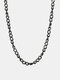 Trendy Hip Hop Chain Stainless Steel Necklaces - Black