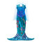 Girls Mermaid Tail Cosplay Halloween Party Costume For 4Y-13Y - Blue