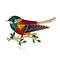 Cute Colorful Brooch Gold Enamel Bird Branche Pin Trendy Accessories Elegant Gift for Women - Colorful
