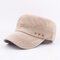 Mens Vintage Washed Cotton Flat Hats Military Caps Baseball Caps Adjustable - Khaki