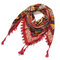 Print Knotted Tassel Scarf Jacquard Square Scarf - 4