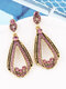 Vintage Alloy Elegant Drop-shape Earrings - Purple