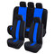 8Pcs Polyester Fabric Car Front and Back Seat Cover Cushion Protector for Five Seats Car - Blue