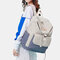 Women Canvas Casual Patchwork Backpack - Grey