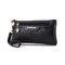 Women Faux Leather Crossbody Bags Solid Leisure Clutch Bags Multi-slot Phone Bags Wallet - Black