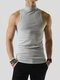 Mens Solid Half Collar Sleeveless Knit Tank - Gray