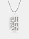 Thanksgiving Trendige Edelstahl-Halskette mit geometrischem Schriftzug - #01