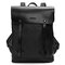 Men Women Vintage Backpack PU Leather Laptop bags School Bag Shoulder Bags - Black