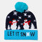 Christmas Snowman Elk Christmas Tree Cuffed Ball Knit Hat - #01