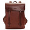 Men Women Vintage Backpack PU Leather Laptop bags School Bag Shoulder Bags - Dark Brown
