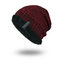 Hat Tide Knit Wool Hat Season Plus Warm Ab Yarn Long Standard Set Head Men's Outdoor Hat Wm053 - Wine Red