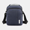 Men Nylon Casual Solid Phone Bag Crossbody Bag - Dark Blue