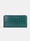 Women Casual Large Capacity Multifunction Faux Leather Long Wallet Purse - Green