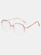 यूनिसेक्स ओवल फुल फ्रेम फ्लैट-लाइट फैशन साधारण चश्मा - #07