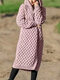 Casual Solid Color Long Sleeve Front Open Maxi Winter Cardigan  - Purple