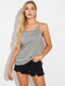 Cut Out Round Neck Sleeveless Hollow Cami - Gray