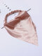 महिला साटन ठोस रंग लोचदार जंगली त्रिभुज स्कार्फ हेडस्कार्फ़ हेडबैंड - गुलाबी