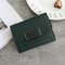 Women Stylish PU Leather Multi-slots Short  Wallet Card  Holder Purse  - Blackish green