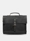 Men Faux Leather Vintage Multifunction Multi-Compartment Briefcase Crossbody Bag Shoulder Bag - Black