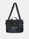 Men Oxford Casual Large Capacity Multifunction Waterproof Crossbody Bag Shoulder Bag - Black