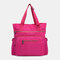 Women Nylon Large Capacity Water-Resistant Travel Handbag - Rose