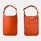 Men EDC Genuine Leather 6.1 Inch Phone Holder Waist Belt Bag - Brown