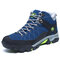 Men Suede Non-slip Anti-collision Shock Absorption Hiking Sneakers - Blue