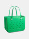 Women PVC Brief Large Capacity Solid Color Handbag Beach Bag Tote - #02