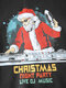 Mens Christmas DJ Music Radio Station Graphic Hoodie - Black