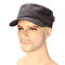 Men Retro Casual Sunscreen Cotton Military Hat Outdoor Sport Solid Color Flat Cap - Gray