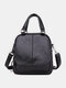 Women Vintage Waterproof PU Leather Multi-Carry Crossbody Bag Shoulder Bag Backpack - Black