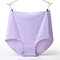 4XL Plus Size High Waisted Seamless Ice Silk Panties - Light Purple